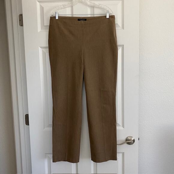 Talbots Heritage Fit Dress Pants Light Brown Side Zip Straight Leg Women's 12 - Picture 1 of 11